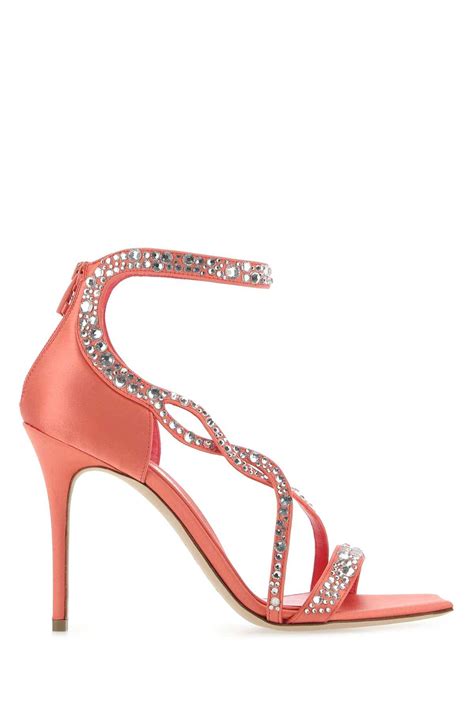 Alexander McQueen Salmon Satin Sandals .